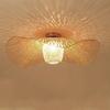 Hand Knitte Bamboo Art Ceiling Chandelier light Restaurant Creative Indoor Ceiling Hanging Lamp E27 Home Decor Lighting Fixtures