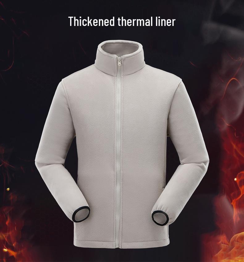 Unisex Winter Hooded Waterproof Windproof Three-in-One Mountaineering Jacket