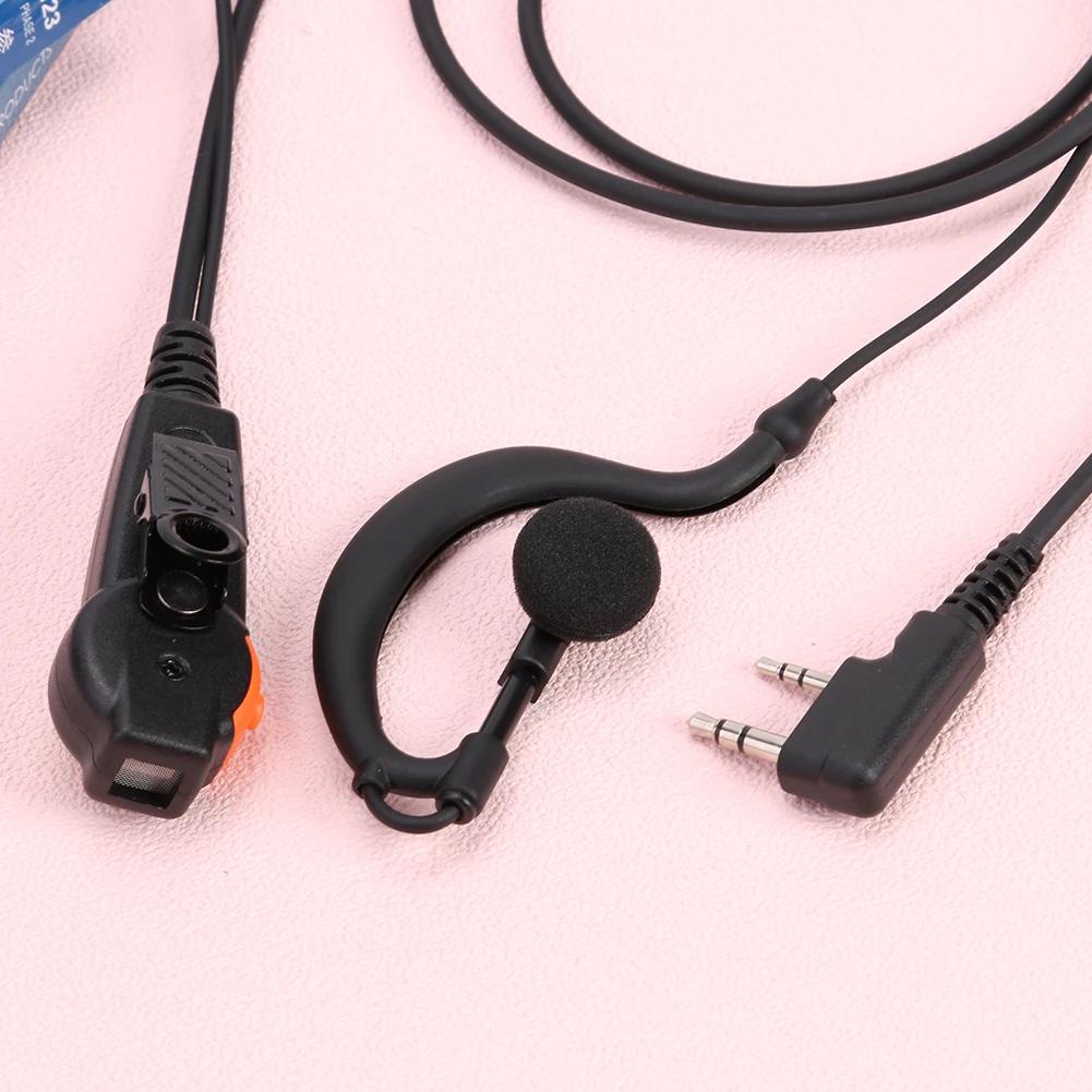 PU Wired Walkie Talkie Headset Earphones K-Plug Earpiece Headset Dual PTT G Type with Microphone for Kenwood Baofeng 888S TYT