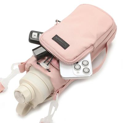 Portable Water Bottle Carrier Bag Travel Small Crossbody Shoulder Phone Pocket Bag with Cup Water Bottle Holder Pouch