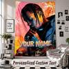 Wall Hanging Tapestry With Custom Name & Text, Travis Scott Decorative Tapestry For Bedroom