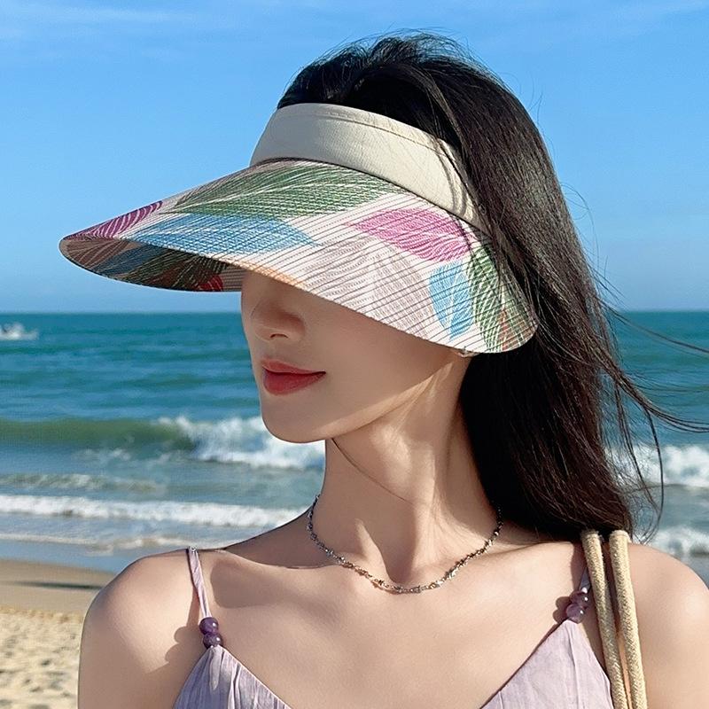 

Printed Open-top Headband Hat - Women s Summer Wide Brim Sun Hat - Versatile Sun Visor for Beach Vacations and Outdoor Activities 56-60CM