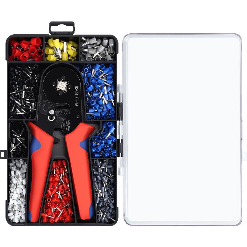 Insulated Wire Connector & Crimping Plier Set: 800/1200/1800 Pcs Tubular Cold-Press Terminals, 6-4A