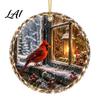 Decorative Winter Landscape Figurine Christmas Scene Acrylic Ornament for Holiday Tree Decor Hanging Decor Keepsake Party And Seasonal Home