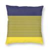 Navy And Yellow Lines Pillowcase Polyester Linen Velvet Pattern Zip Decorative Pillow Case Car Cushion Cover