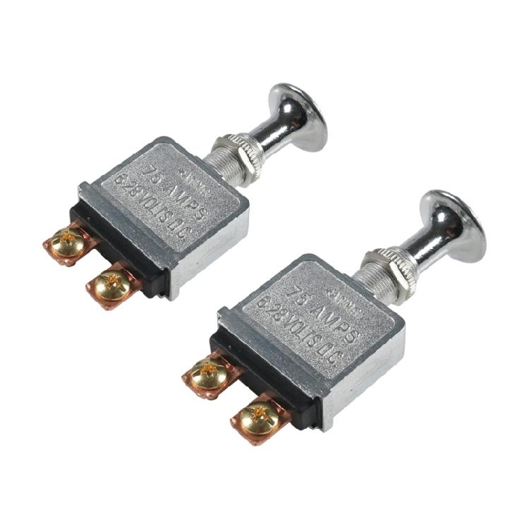 75Amp Universals Push/Pull Switch DC6V-28V Heavy Duty Push-Pull/On-Offs Toggle Switch with 2 Position 2 Terminals