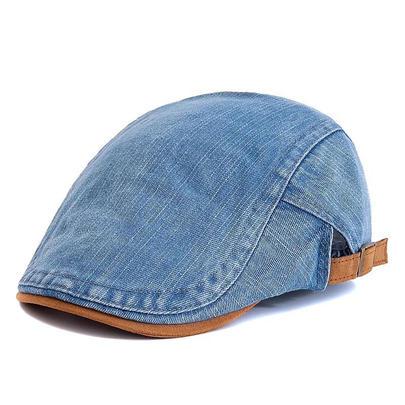 Hot Sale Summer Outdoor Flat Hat Sports Cotton Beret Caps Solid Color Casual Peaked Caps Unisex Cowboy Stylish Sun Hats