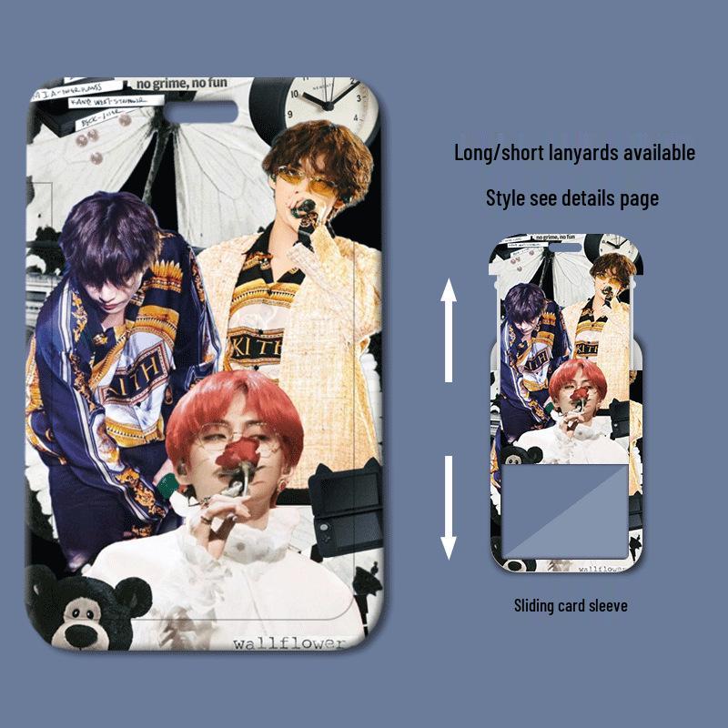 Kim Taehyung Sliding Plastic ID & Badge Holder for Students/Work/Bus Access