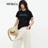 MO&Co. Women's Studded Mottled Print Round Neck T-Shirt