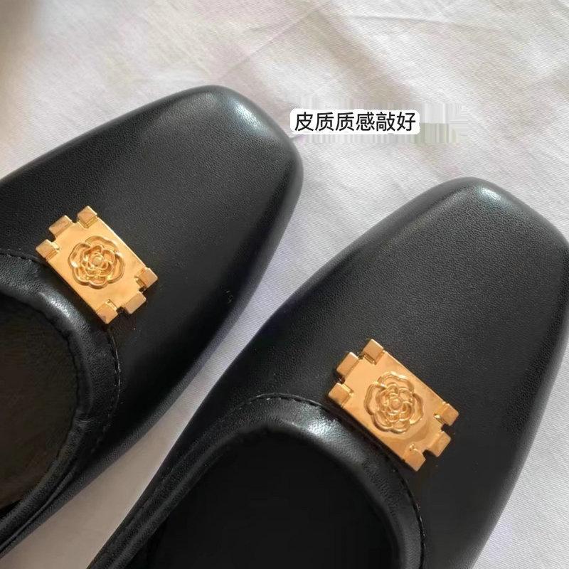 Fashion Flat Shoes for Women's French Mary Jane Black Shoes Spring and Autumn 2025 New Women Shoes Plus Size 42 43 44 Loafers Women