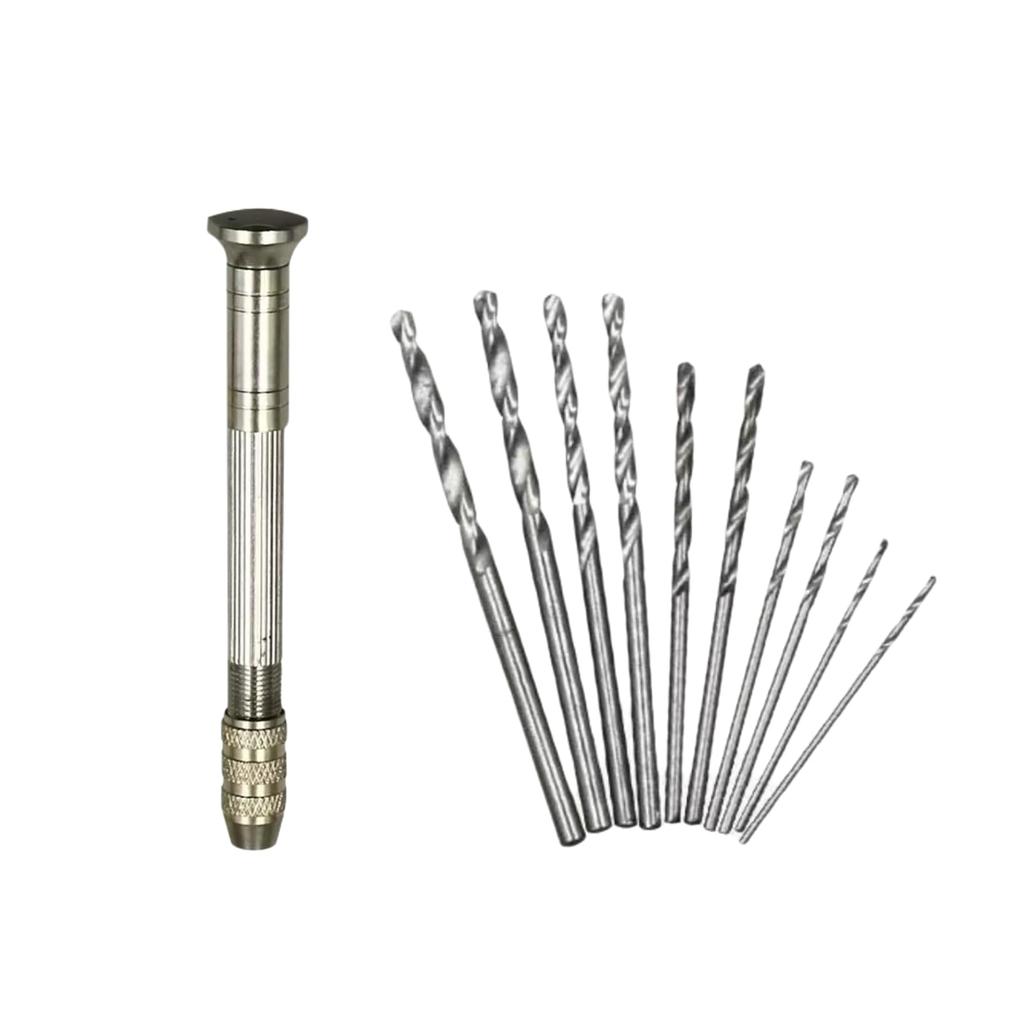 Pin Drill Bit Precision Hand Quiet Hand Micro Hole Drilling Precision DIY Micro Mini Twist Drill Bit Set Vise, 10-Piece Set, Sharp, Small, Drill,
