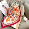 Korean Version of Spring Versatile Flower Small Square Scarf Small Fresh Chest Wrap Headscarf Decorative Scarf Neck Small Scarf Small Silk Scarf