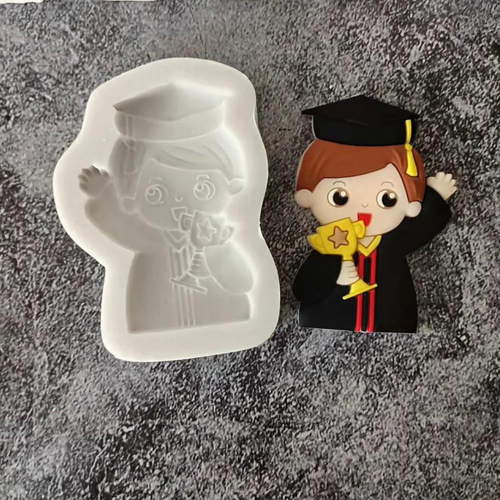 Clay Mold Candy Mold Silicone Food Grade Non-stick Graduation Ceremony Candy Mold Boys Girls Chocolate Mold Cookie Fondant Mold