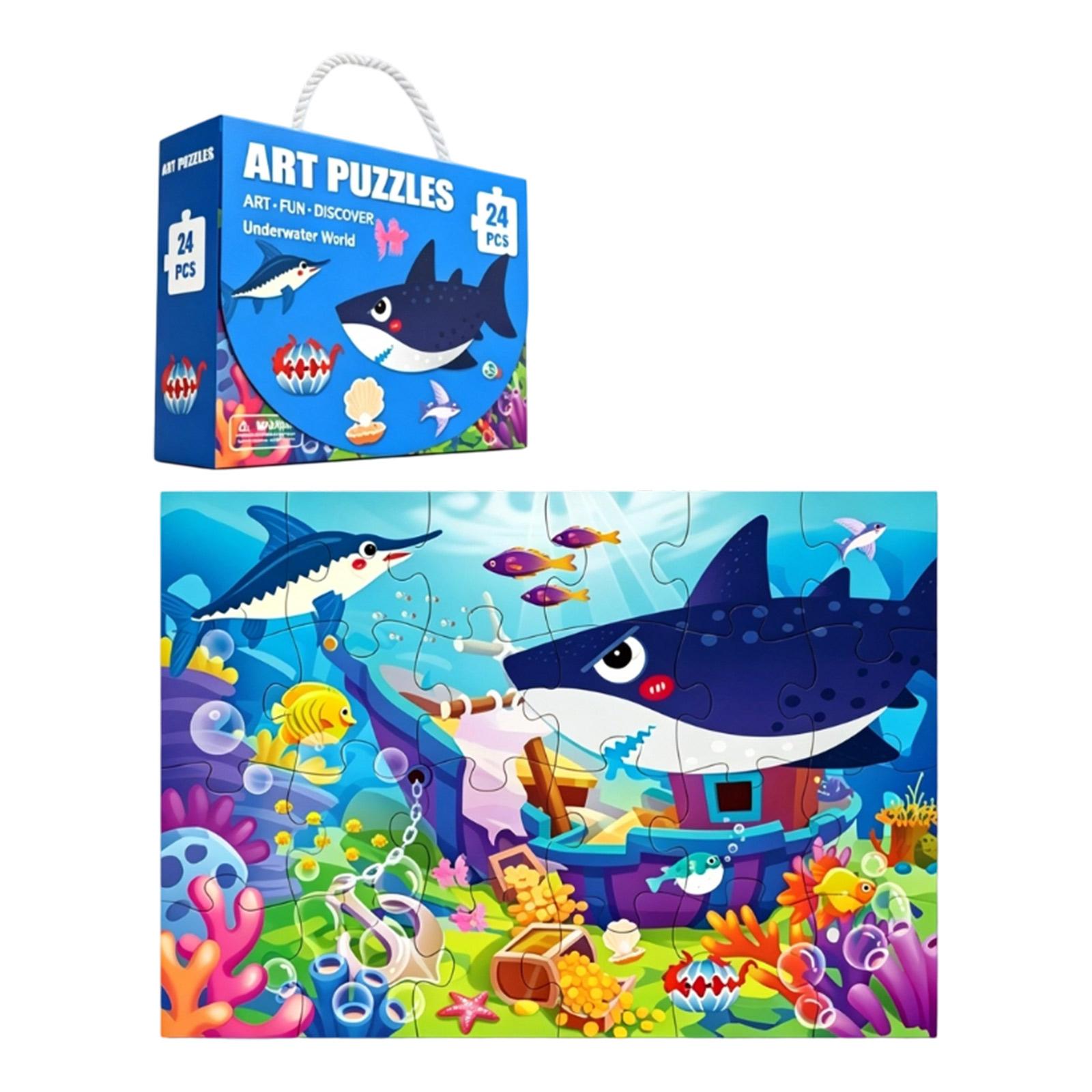 Large 24 Piece Toddler Puzzle Educational Toy Preschool Learning Game Early Childhood Development Puzzle Suitable for Kids One Size