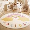 Cartoon Style Bedroom Decor Round Carpet Animal Pattern Carpets for Living Room Thick Plush Children‘s Floor Mat Fluffy Soft Rug