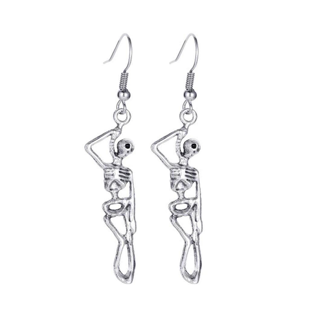 Skull Earrings Big Long Fashion Punk Jewelry for Women Girls Ladies Accessories