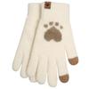 Women's autumn and winter plush knitted gloves warm and cold-proof plush imitation mink cartoon cute touch screen fashion