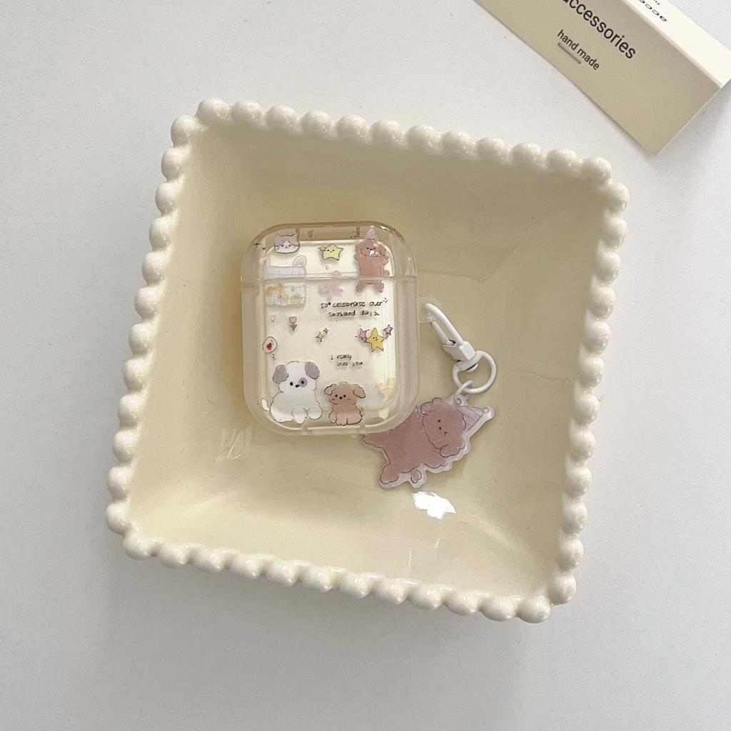 Ins Niedlicher Hundeanhänger Schlüsselanhänger Sterne Katze Glänzende Blume IMD Kopfhörerhülle Für Apple Airpod 1 2 Pro 3 2. Drahtlose Bluetooth-Box