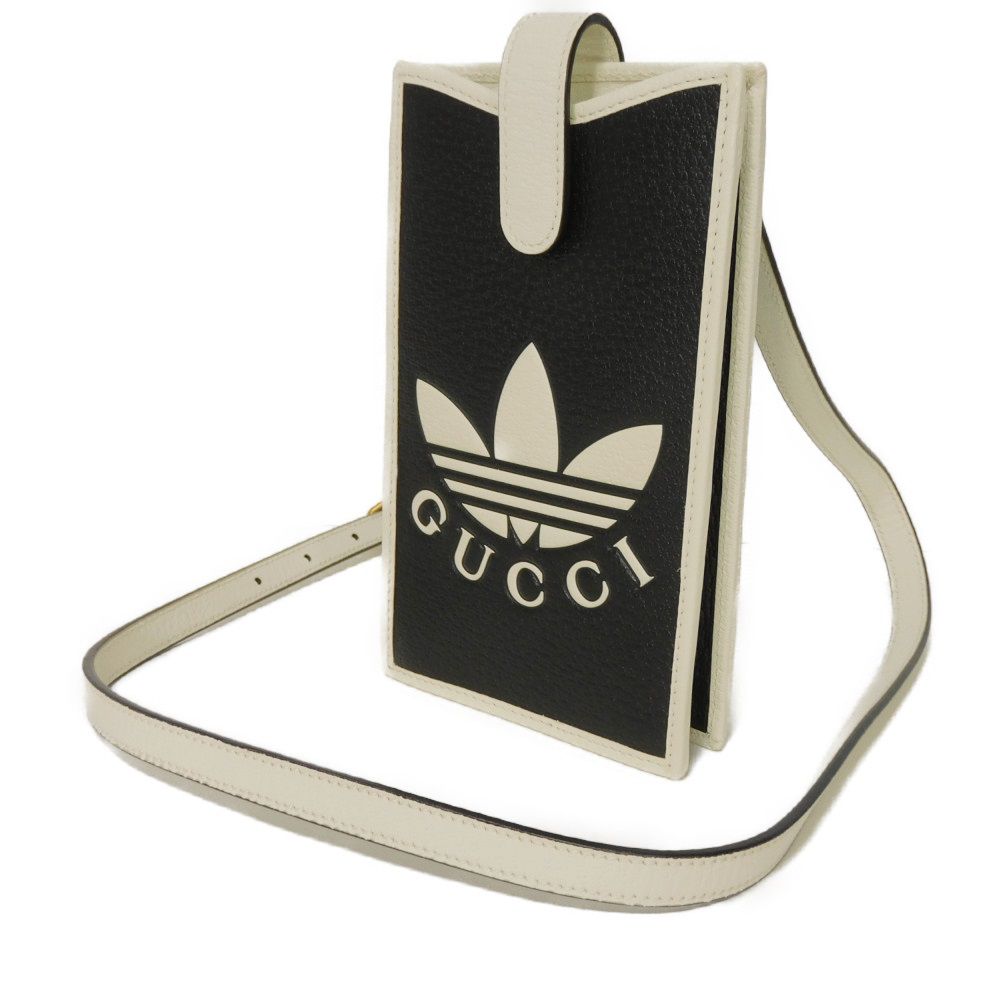 Used Adidas Smartphone Case 9539 702203 UZ38BT 1057 7921 Trefoil Logo Ivory Crossbody Unisex from Japan AUTHENTIC