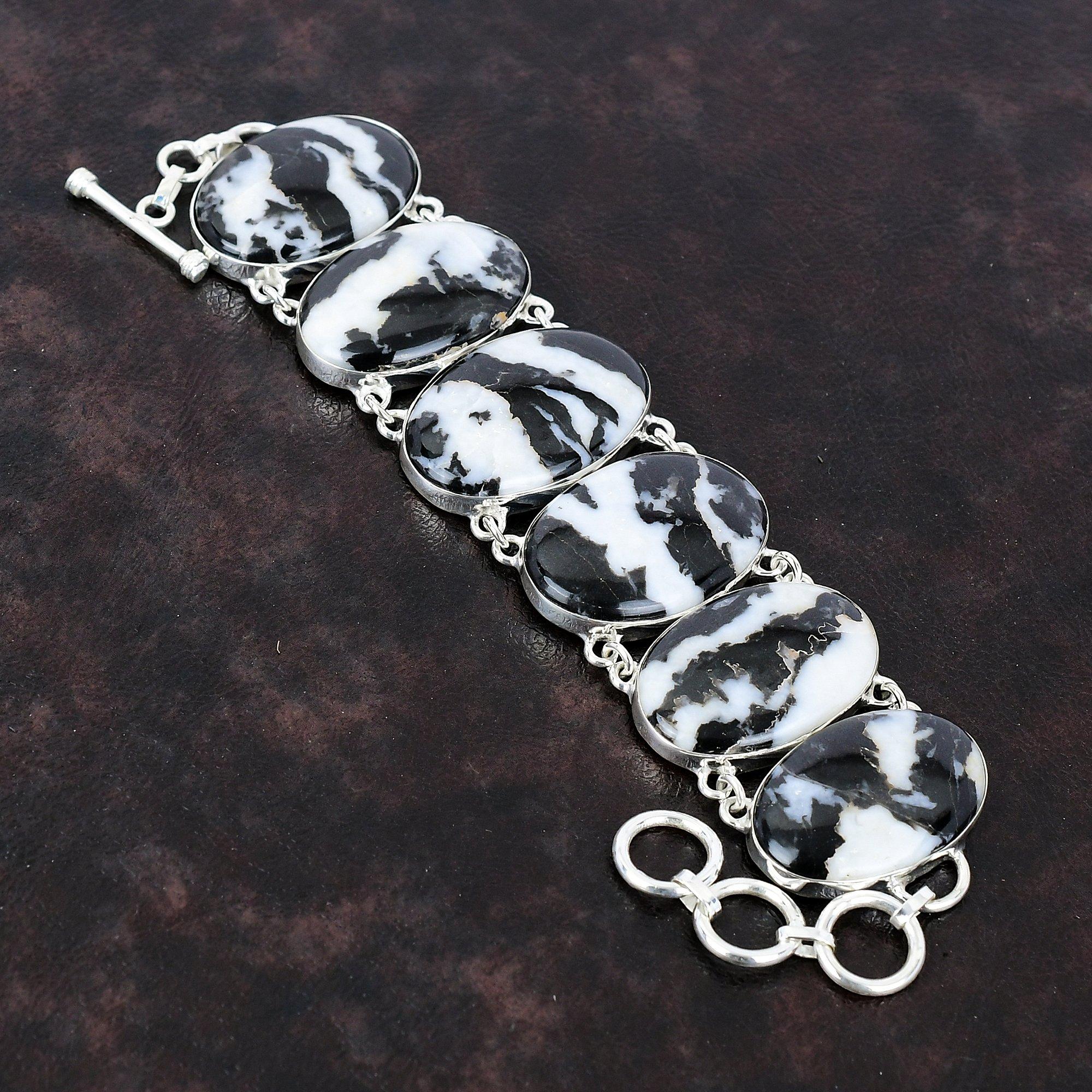 

Браслет из бирюзы белого буйвола Браслет из драгоценного камня Браслет из стерлингового серебра 925 пробы Регулируемый браслет-цепочка Браслет ручной работы Подарок на годовщину Adjustable