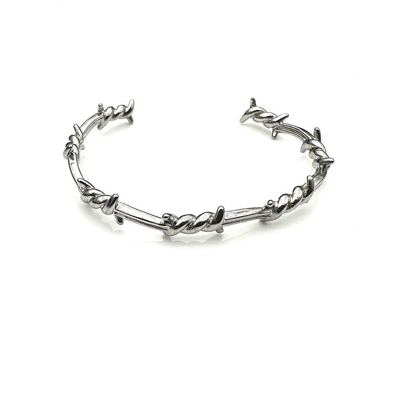 Trendy Minimalist Inspiration Twist Open Bangle - Unisex Titanium Steel Jewelry