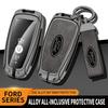 AACI1 Leather Car Key Case Cover Shell For Fusion Edge Mustang Explorer Expedition Bronco Ecosport Ranger F150 F250 F350 F450 550