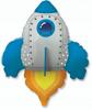 Ballon en Aluminium 24 Pouces Fx - Fusée (Bleu)