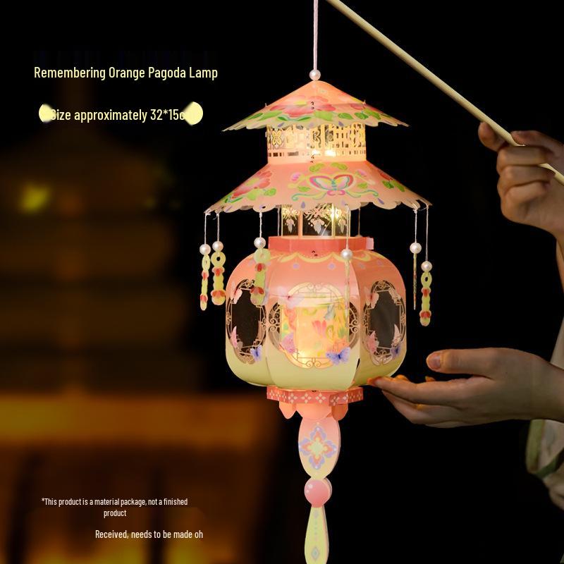 Mid-Autumn Festival Handmade Ancient Style Lanterns - DIY Flower & Palace Luminous Projection Lanterns for Children