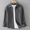 Casual Shirt Fashion Gentleman Breathable Pure Cotton British Style Outdoor Solid Color Slim Casual Long Sleeve Cotton Shirt