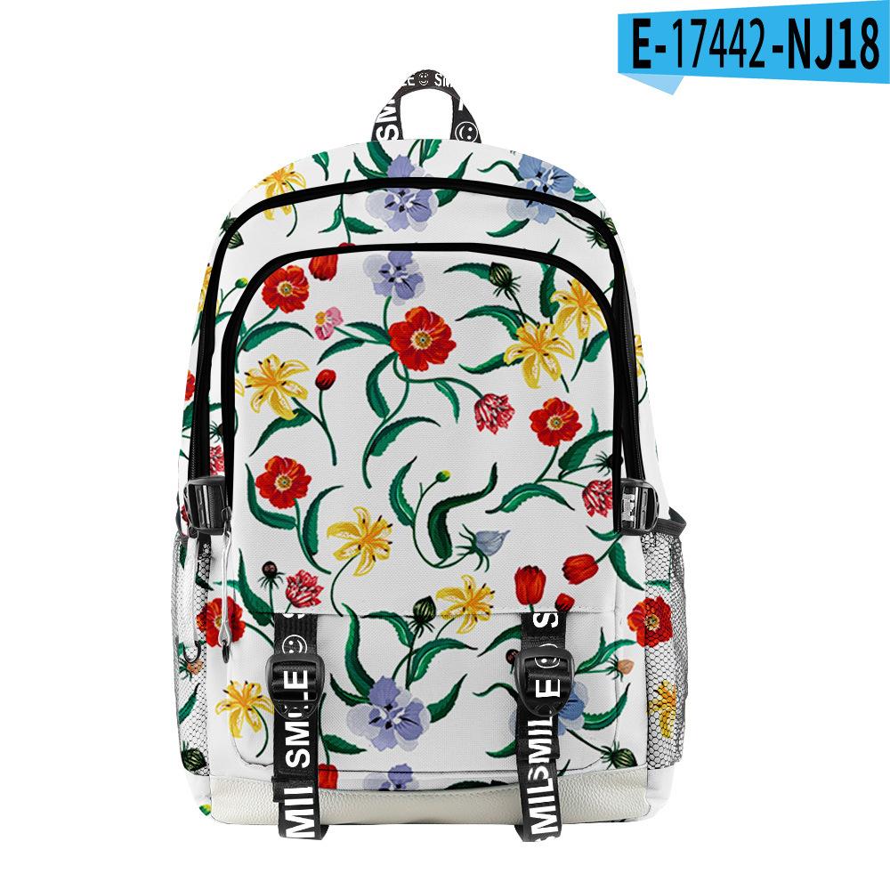 Classic Peculiar Beautiful Flowers Student School Bags Unisex 3D Print Oxford Waterproof Notebook Multifunction Travel Backpacks