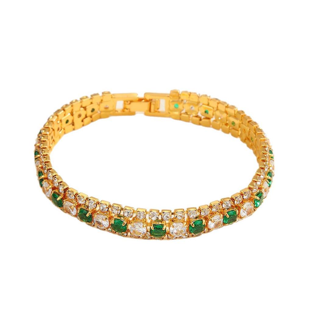 2024 Personalized Retro Colorful Zircon Bracelet for Women - High-End Versatile Design with a Modern Niche Touch