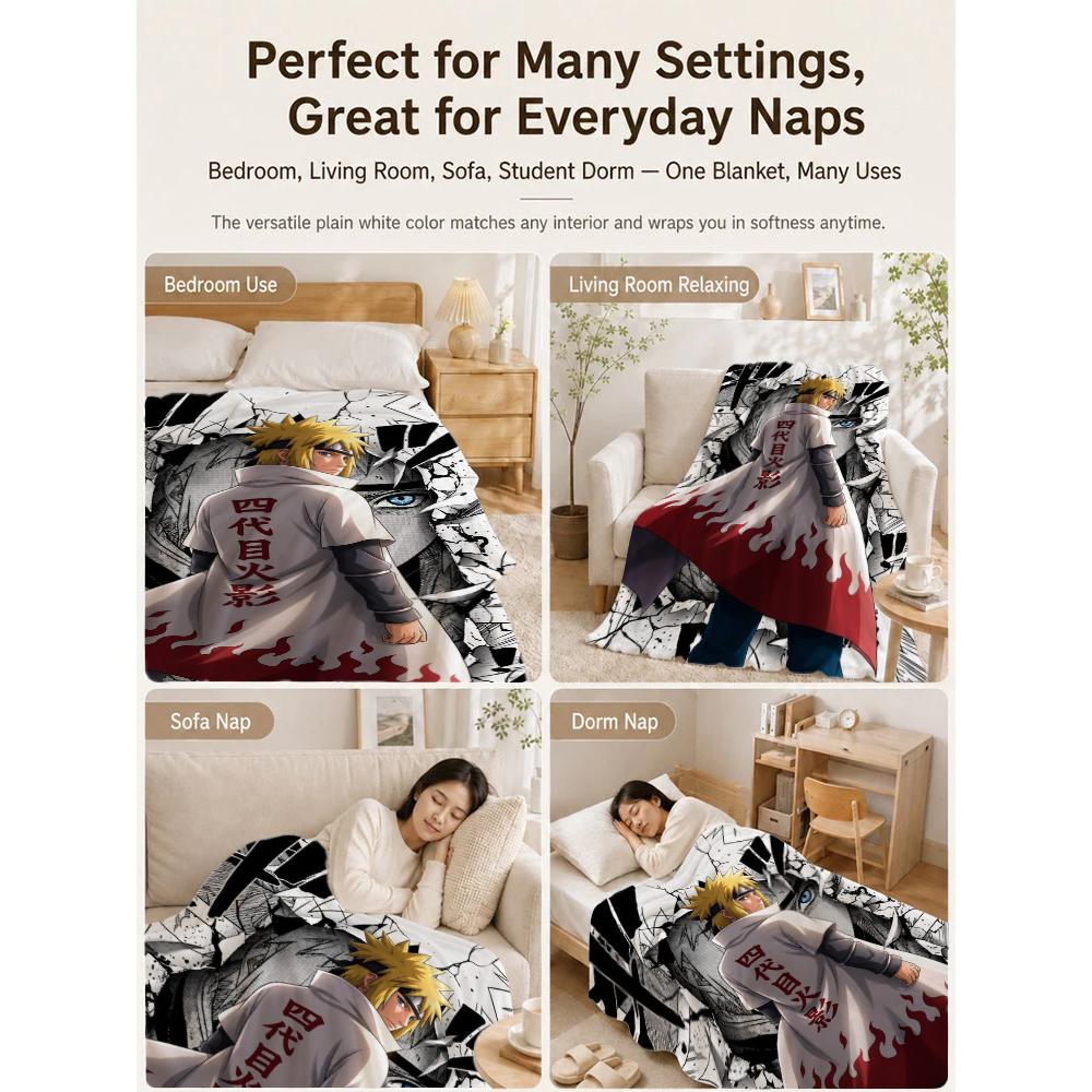 Legend Fourth Hokage Cartoon Anime Blanket Skinfriendly Soft Fleece Blanket For Living Room Bedroom Gaming Room Home Party Decor Memorial Gift
