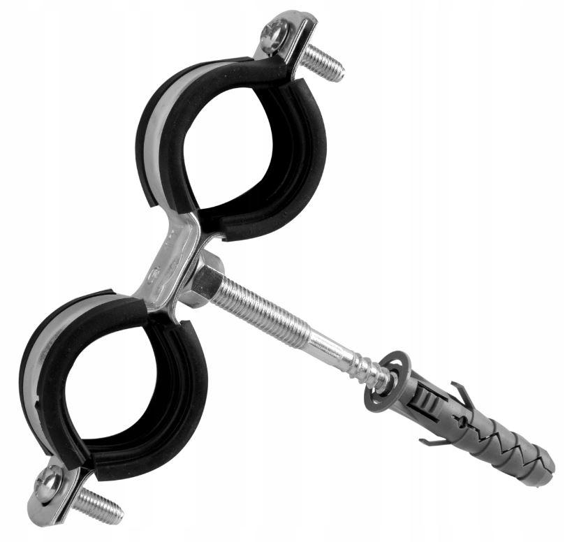 Double Clamp With Rubber Holder For 1 Inch Pipes