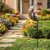 Iron Black Cat Moon Ground Lamp Waterproof Solar Garden Light Auto On/Off for Outdoor Lawns Courtyards Yards Patio Pathway Halloween Decor