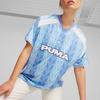 Puma Color Block Letter Print Casual Breathable Training Short Sleeve Football Shirt Unisex Tops Blue 627933-18