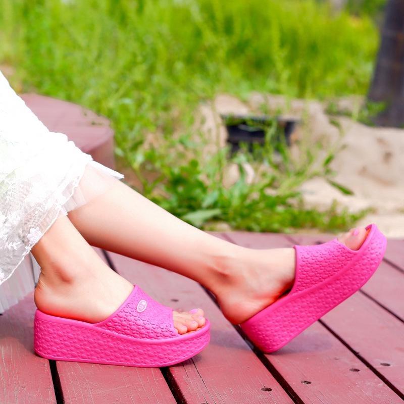 

FashionWinderfue-WomenМодные женские летние сандалии на толстой подошве, обувь на платформе, пляжная обувь с отверстиями 36 красный