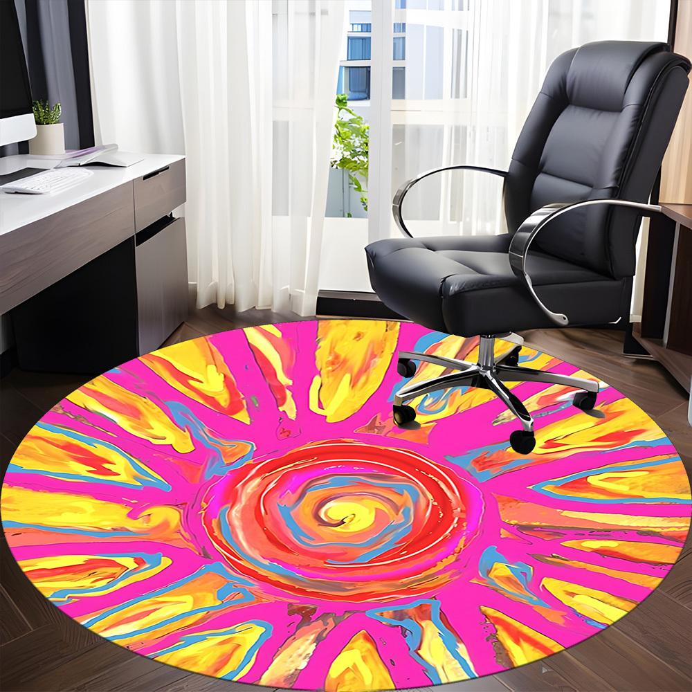 1pc Spiral Abstract Print Chair Carpet for Office, Soft and Durable Office Rug for Interior Decoration, Perfect for Office yy251227106