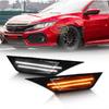 2 pièces Feux de clignotants JDM Lentille fumée ampoule LED complète ambre Blanc Feu de position latéral avant Compatible avec Honda Civic Sedan Coupe 10ème génération 2016-2021