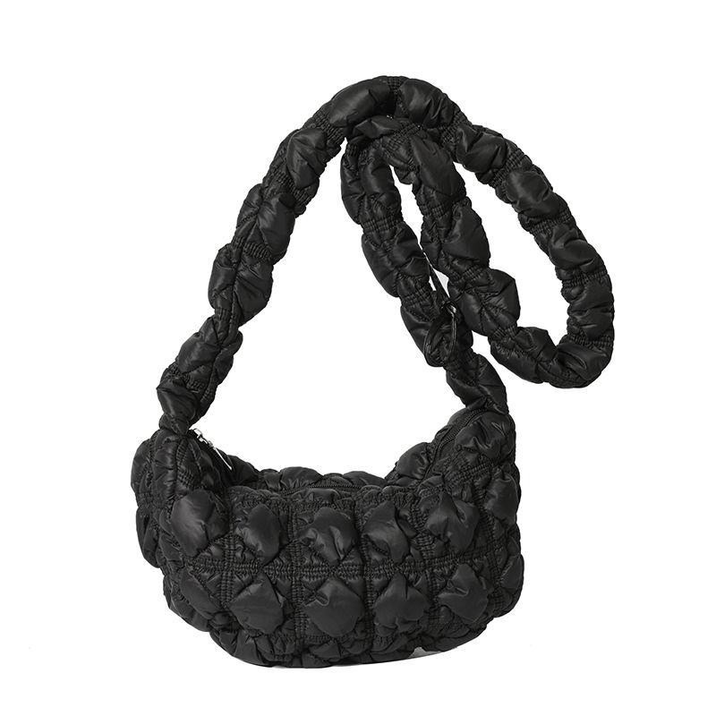 High Looks Korean Lightweight Cloud Bag One Shoulder Crossbody Pleated Versatile Tote Bag Underarm Dumpling Bag Forest Style