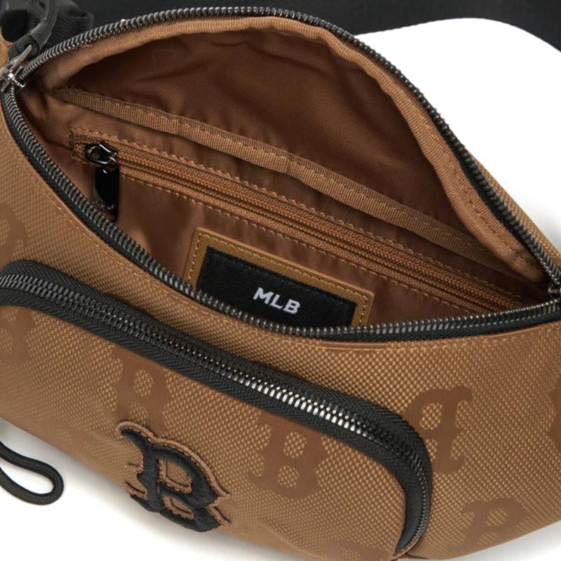 MLB Artificial Leather Sling Bag, Shoulder Bag, Crossbody Bag Regular Unisex Coffee Casual
