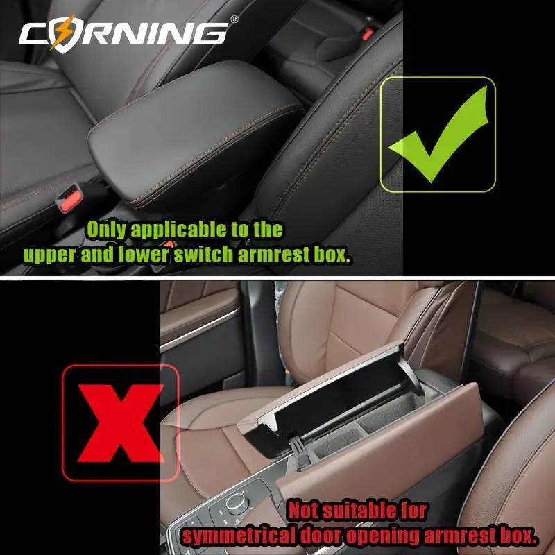 Car Center Console Armrest Cushion PU Leather with Cup Holder Tissue Box Universal Style 7.5CM Thicken Height Car Armrest Pad