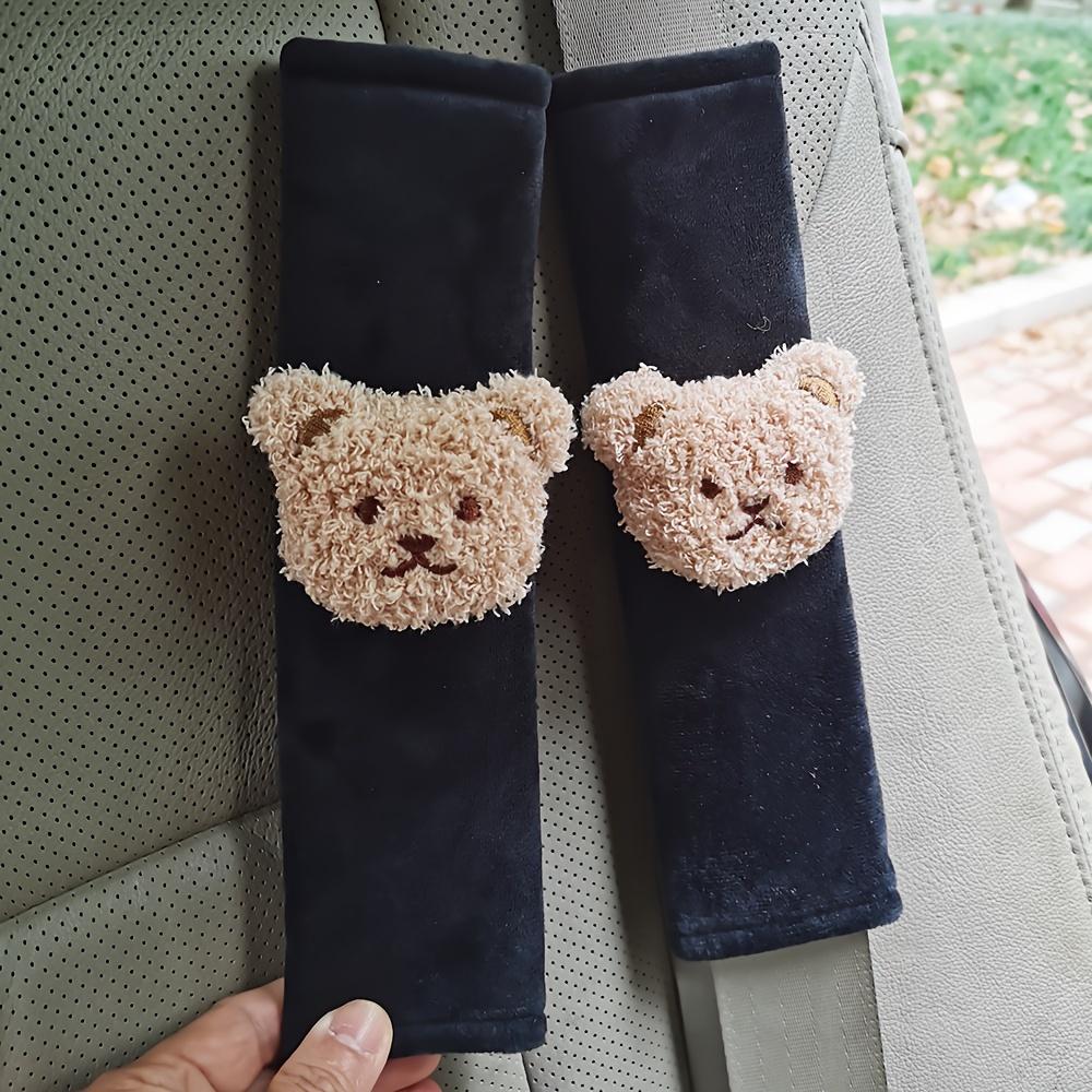 2pcs Car Styling Seat Belt Cover Shoulder Strap Harness Cushion Cartoon Bear Seatbelt Shoulder Pad Protector for Children/ Kids
