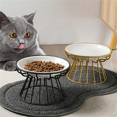Metal Standlı Kedi Kaldırma Kabı Evcil Hayvan Maması Atıştırmalıkları Besleme Yükseltilmiş Besleyici Yavru Kedi Yavru Köpek Kabı Köpek Malzemeleri Aksesuarları