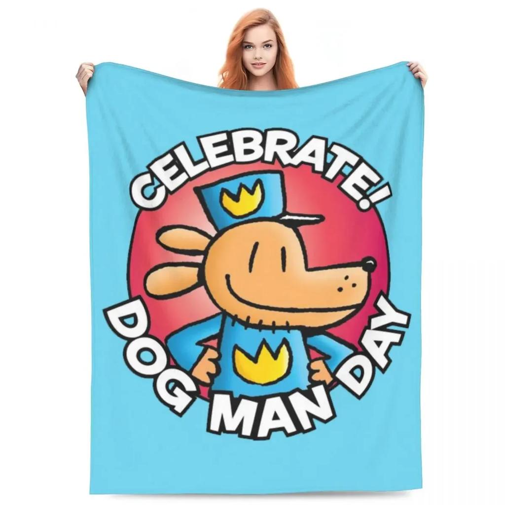 Coperta da divano Cane Uomo Dogman e Amico Coperta in Microfibra Quattro Misure Cartone Animato Portatile Adatta per Divano Coperta Anti-Pilling