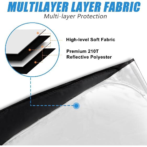 Μπροστινό σκίαστρο παρμπρίζ συμβατό με αξεσουάρ Lexus RX 2023 2024 - 210T διπλής στρώσης πτυσσόμενο μπροστινό προστατευτικό αντιηλιακής προστασίας