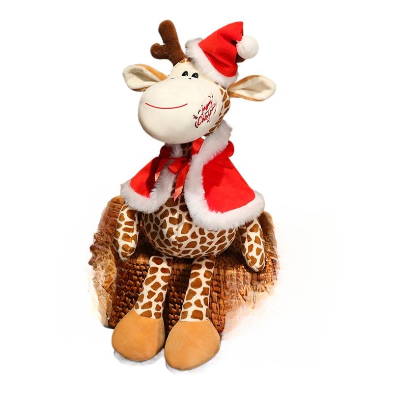 

Kawaii Christmas Giraffe Plush Doll Santa Hat Long Neck Giraffe Plush Toy Home Decoration for Boys and Girls Christmas Gifts about 45cm