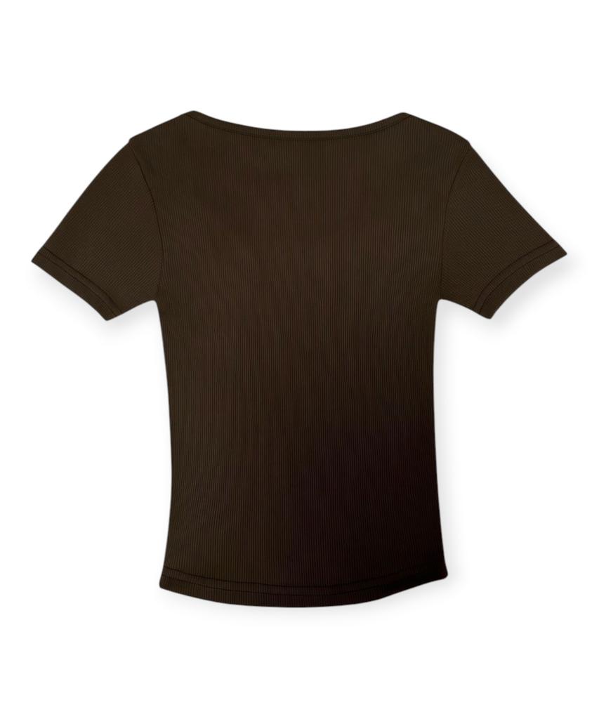 BORN SLIPPY Crystal Star Square Neck Tee (Brown)