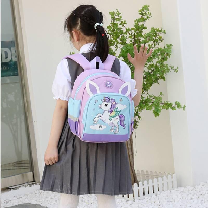 Adorable Cartoon Nylon Backpack For Kids Unisex Lightweight And Trendy Design