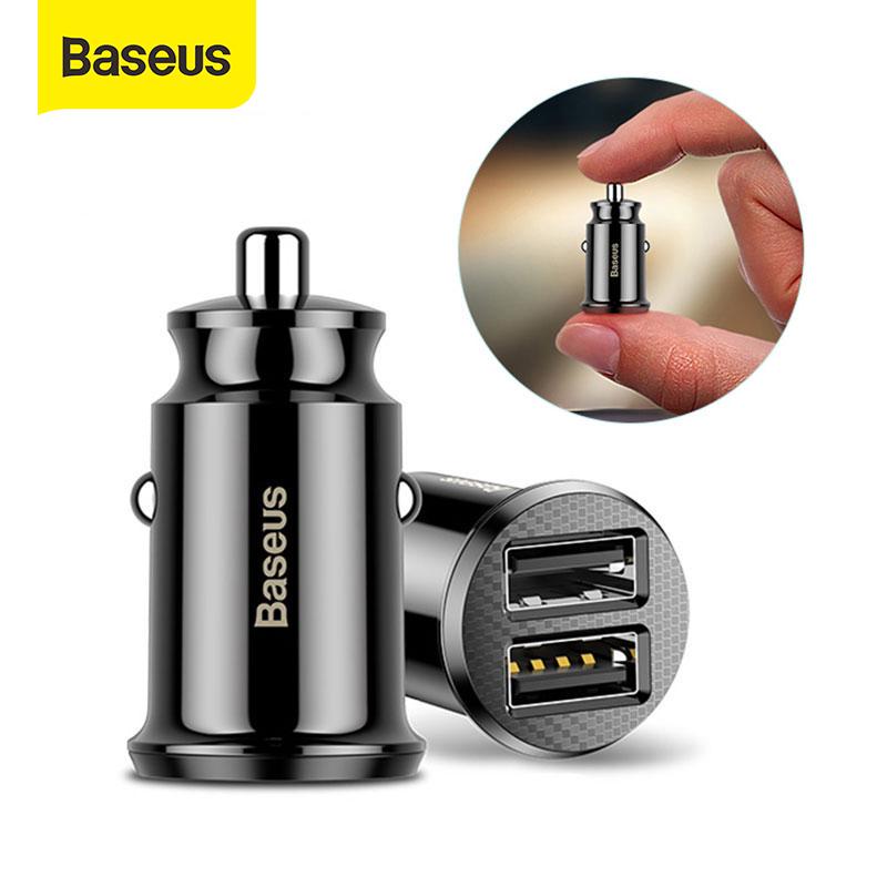 

Baseus мини двойной автомобиль Usb зарядное устройство адаптер автомобилей быстро зарядное устройство телефона устройство для вождение рекордер GPS автомобиля