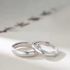 925 Sterling Silver Plated Open Couple Ring Set: Elegant and Simple Qixi Gift for Men and Women.